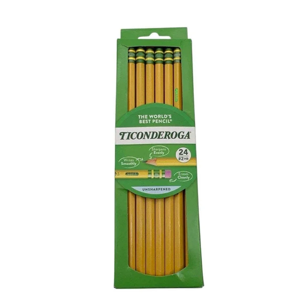 Ticonderoga 24 Count Pencils #2 HB Unsharpened The World's Best Pencil
